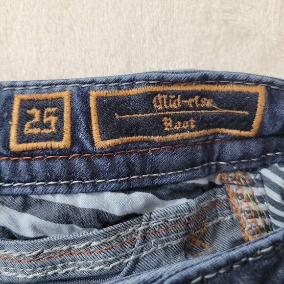 Rock Revival Loreen Women's Mid Rise Bootcut Dark Wash Jeans Size 25 - Picture 10 of 12